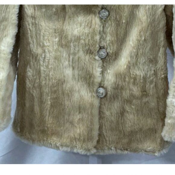 Vintage Blonde Mink Real Fur Coat Jacket Women Medium Cream Ivory Glam Mobwife - Picture 3 of 9